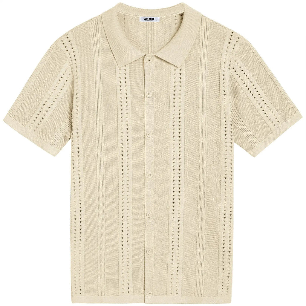 COOFANDY Men's Knit Short Sleeve Polo Shirt - Casual Summer Style